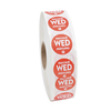 National Checking .75" Circle Trilingual Permanent Red Wednesday Label, PK2000 P7503R